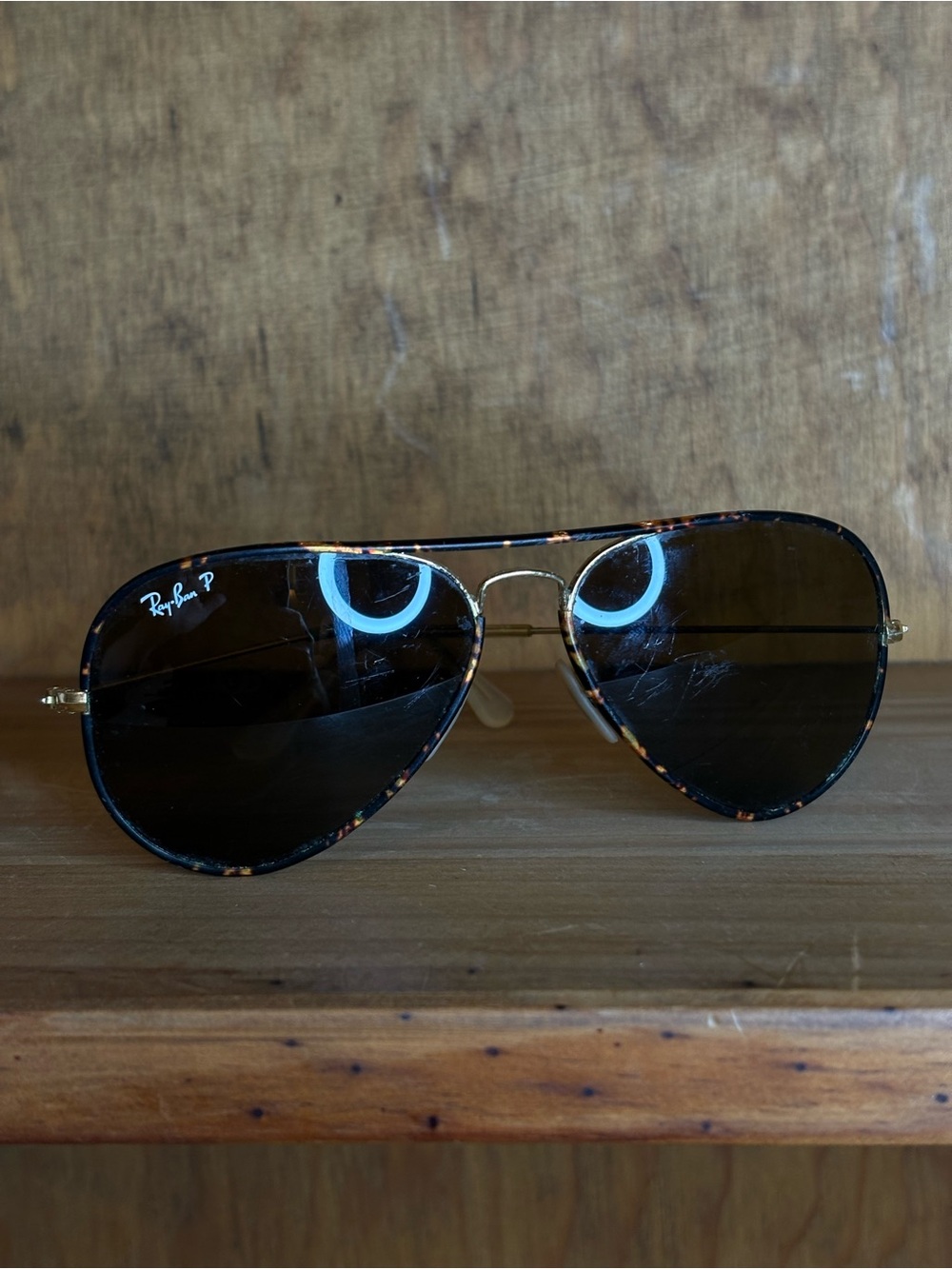 Ray-Ban Men’s Tortoiseshell Aviator Frames only- Brown Lenses